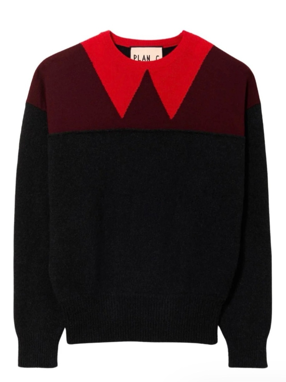 Plan C L/S Intarsia Crew Neck Knit NWT